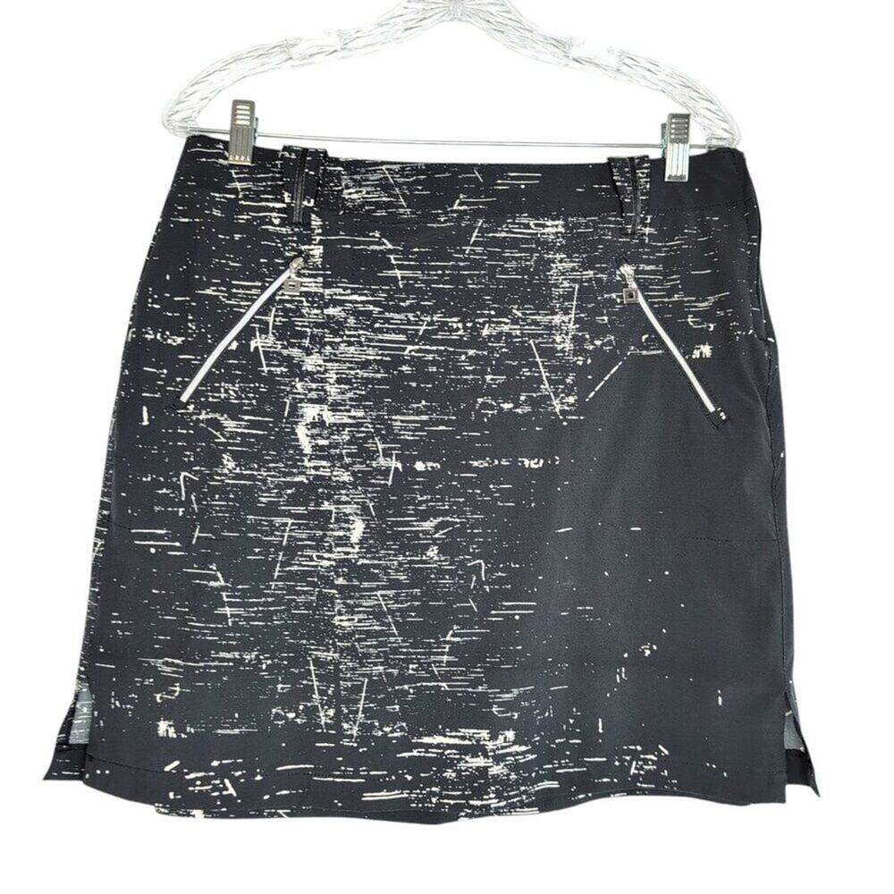 Jamie Sadock Poly/Spandex Black Print Skirt, Women's 10, Activewear Golf Tennis